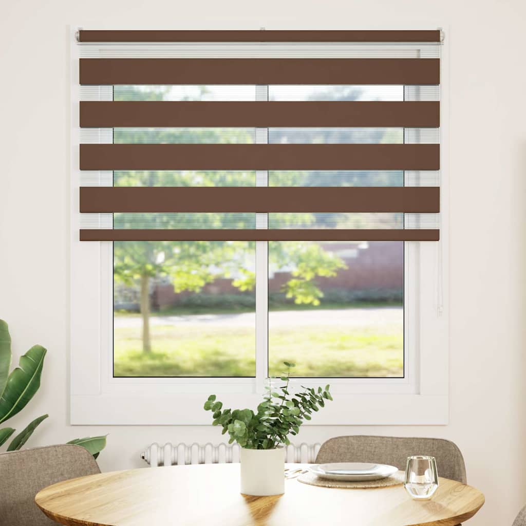VidaXL Zebra-Rollo 125 x 100 cm, Stoffbreite 120,9 cm, Polyester, braun