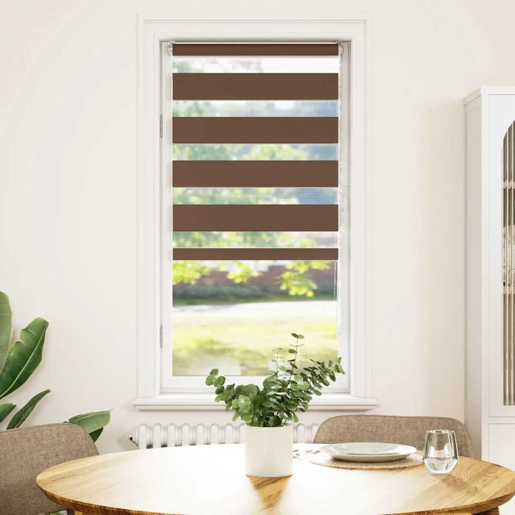 Vidaxl zebra rolgordijn 60x150 cm stofbreedte 55,9 cm polyester bruin