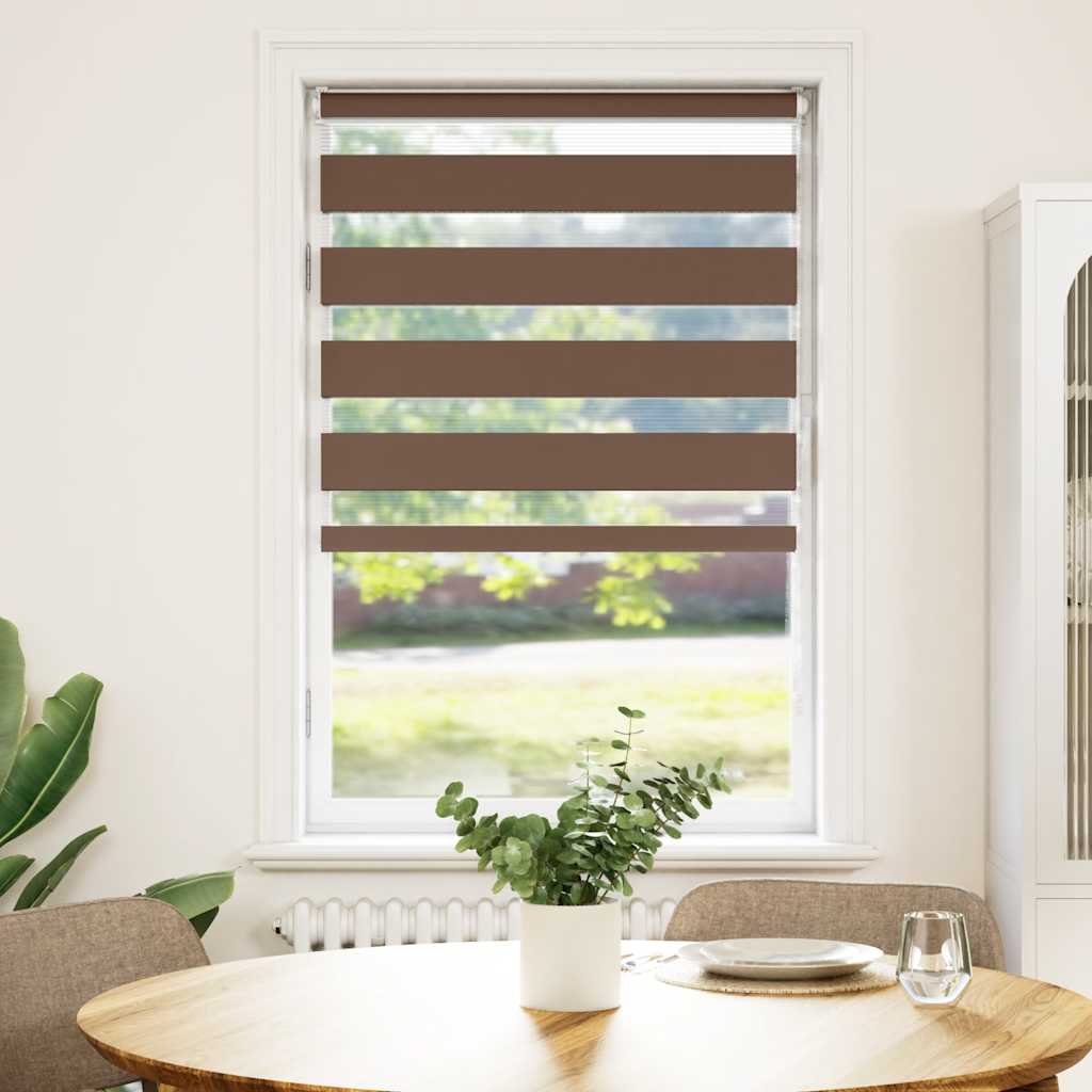 VidaXL Zebra-Rollo 90 x 150 cm, Staubbreite 85,9 cm, Polyester, Braun