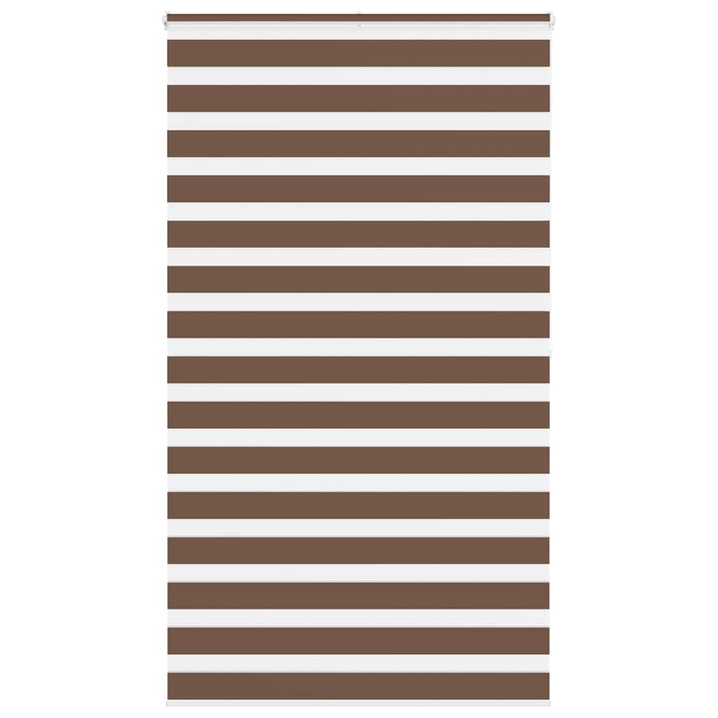 Vidaxl zebra rolgordijn 130x200 cm stofbreedte 125,9cm polyester bruin