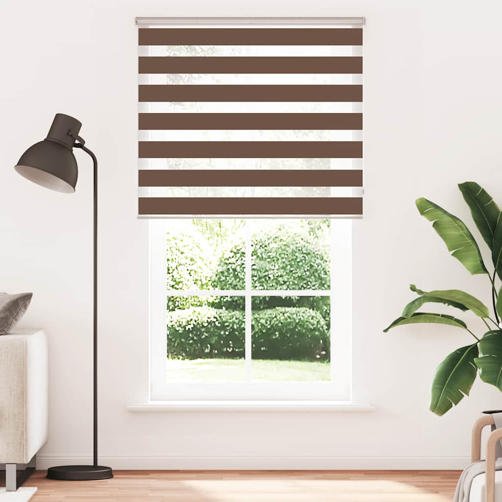 VidaXL Zebra-Rollo, 130 x 200 cm, Stoffbreite 125,9 cm, Polyester, braun