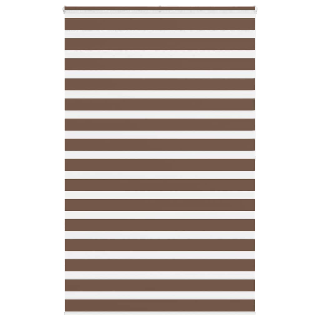 Vidaxl zebra rolgordijn 145x200 cm stofbreedte 140,9cm polyester bruin