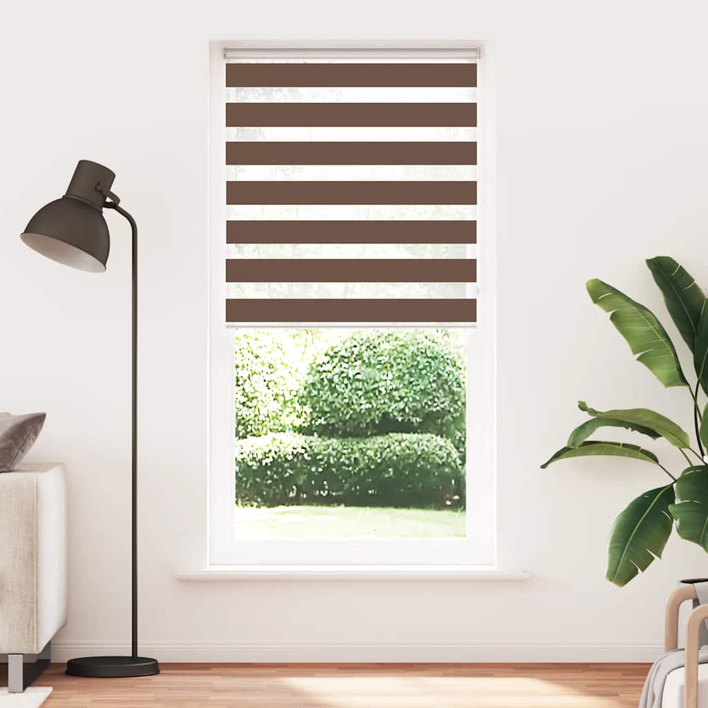 VidaXL Zebra-Rollo, 95 x 230 cm, Stoffbreite 90,9 cm, Polyester, braun