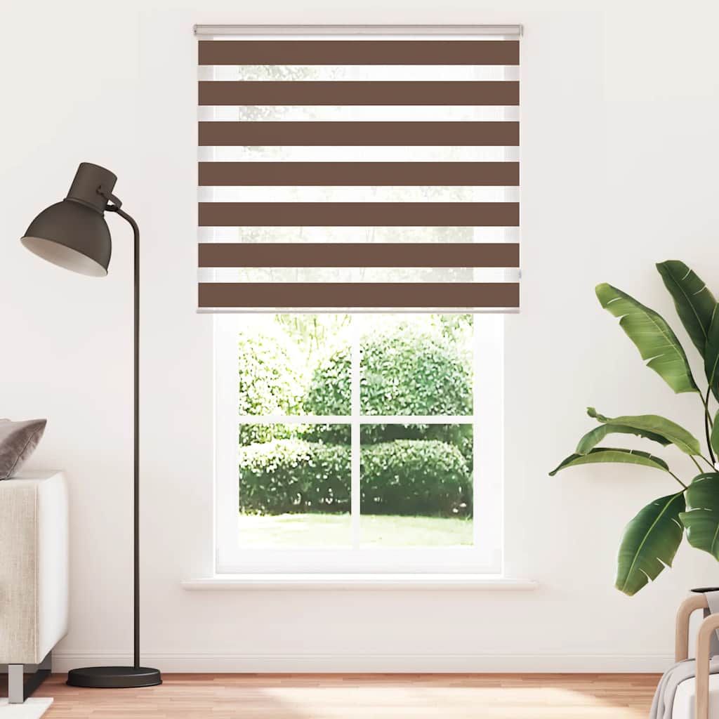 VidaXL Zebra-Rollo, 135 x 230 cm, Stoffbreite 130,9 cm, Polyester, braun