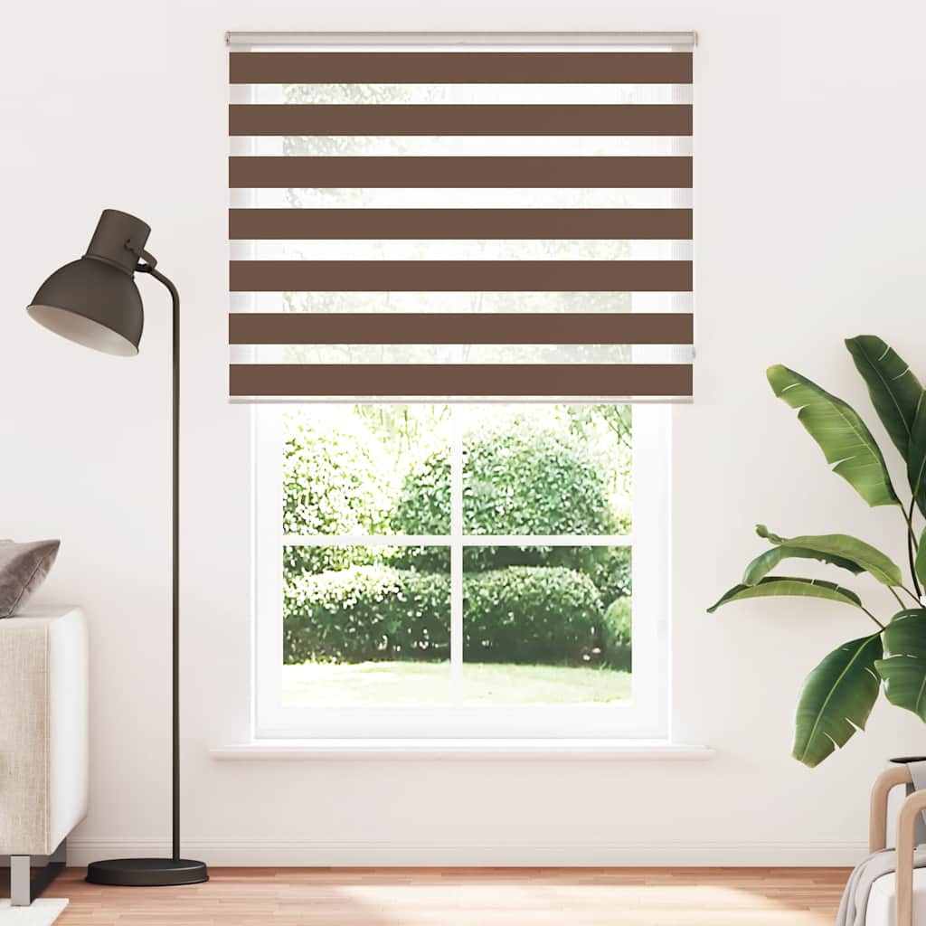 VidaXL Zebra-Rollo, 150 x 230 cm, Stoffbreite 145,9 cm, Polyester, braun
