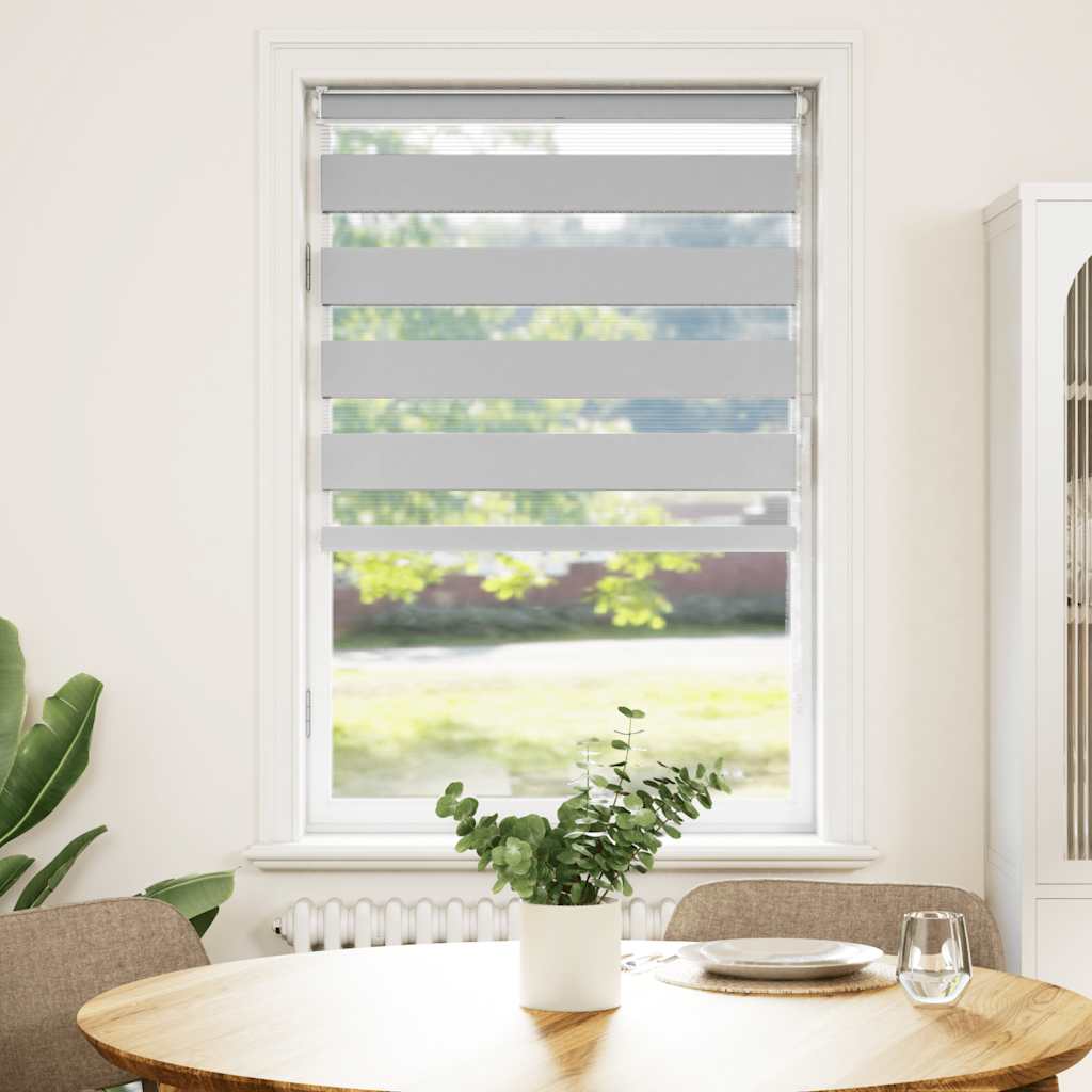 VidaXL Zebra-Rollo 70 x 100 cm, Stoffbreite 65,9 cm, hellgrau