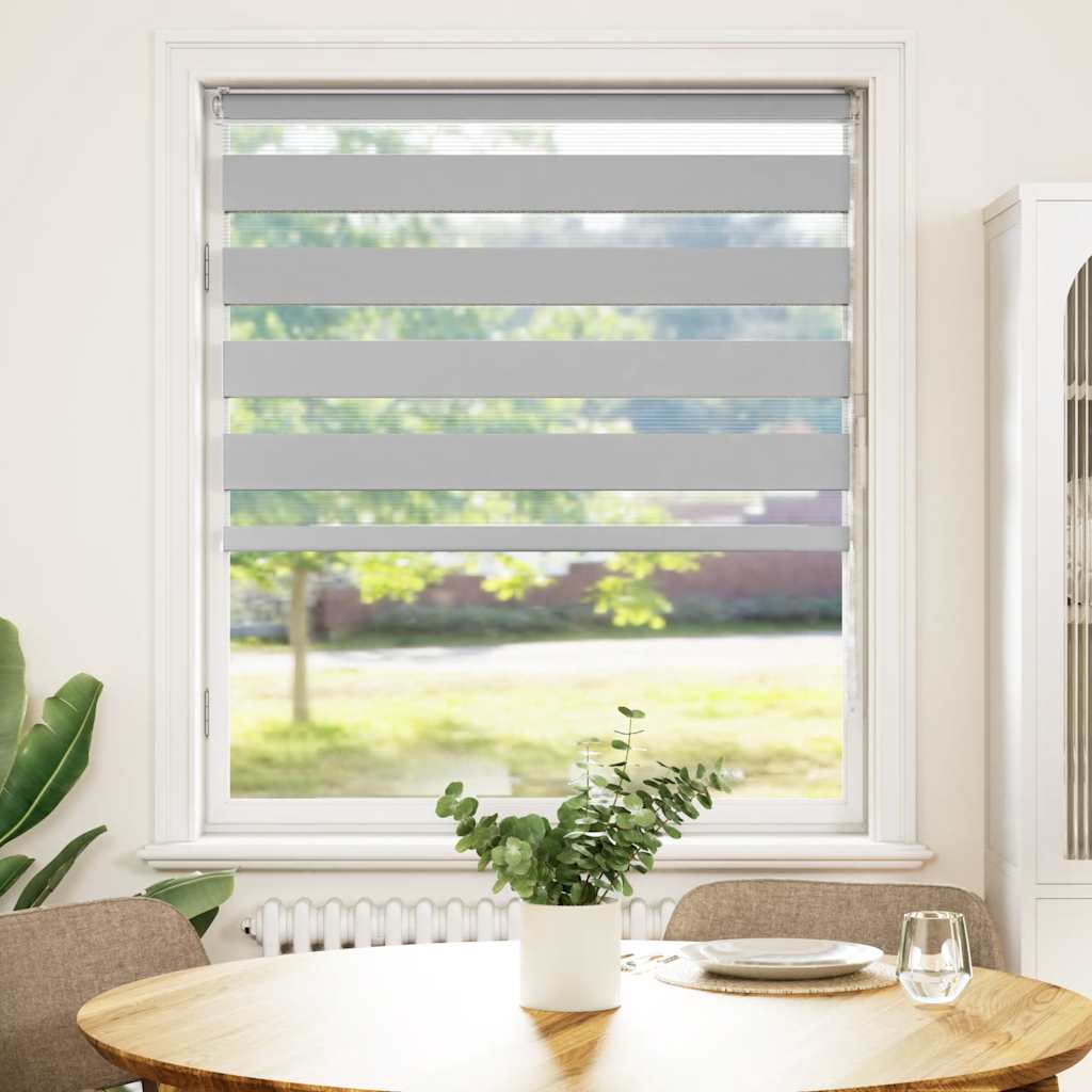 VidaXL Zebra-Rollo 95 x 100 cm, Stoffbreite 90,9 cm, hellgrau