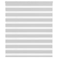 Vidaxl zebra rolgordijn 135x100 cm stofbreedte 130,9 cm lichtgrijs