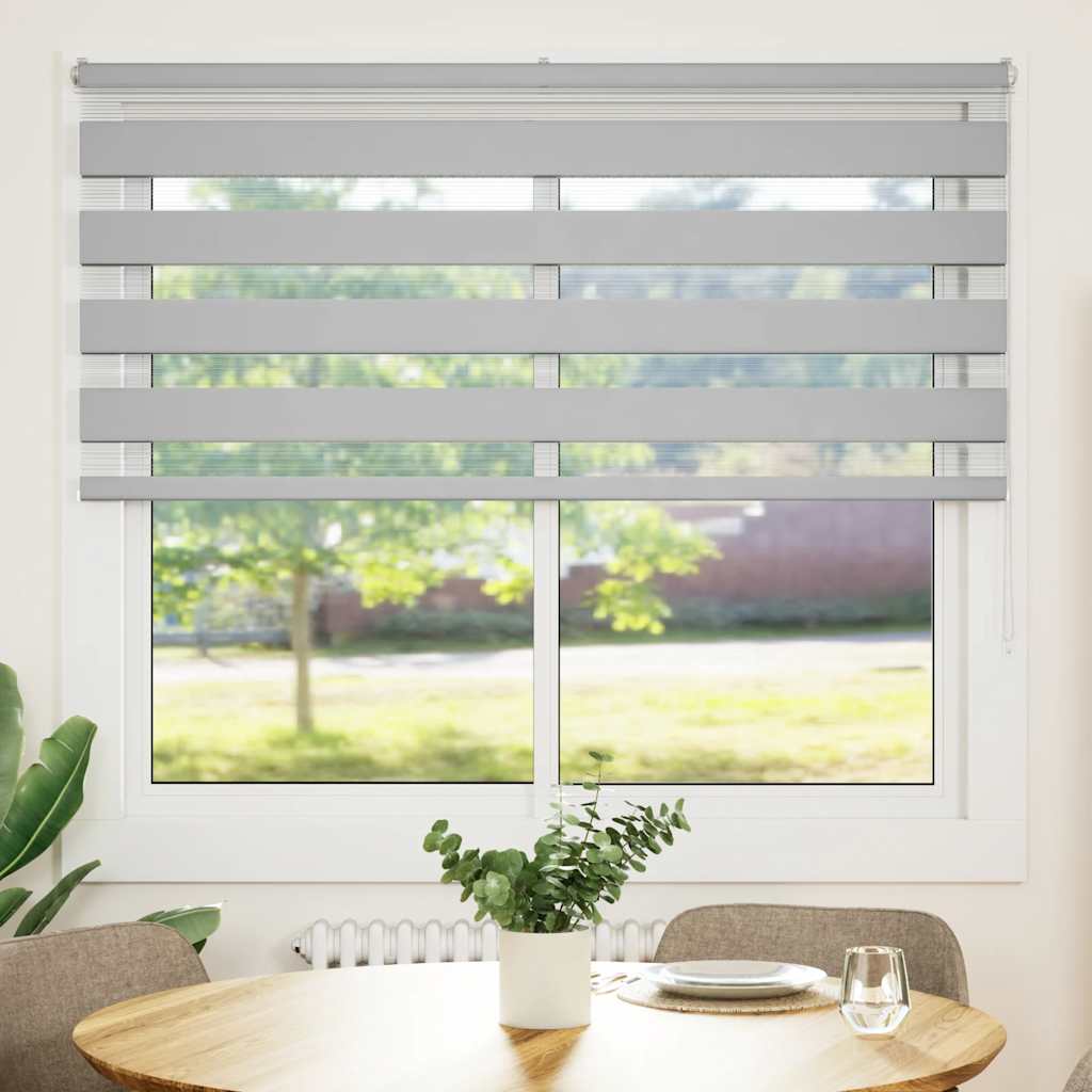 VidaXL Zebra-Rollo 155 x 100 cm, Stoffbreite 150,9 cm, hellgrau