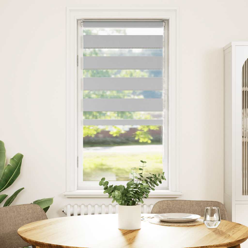 VidaXL Zebra-Rollo 55 x 150 cm, Stoffbreite 50,9 cm, hellgrau