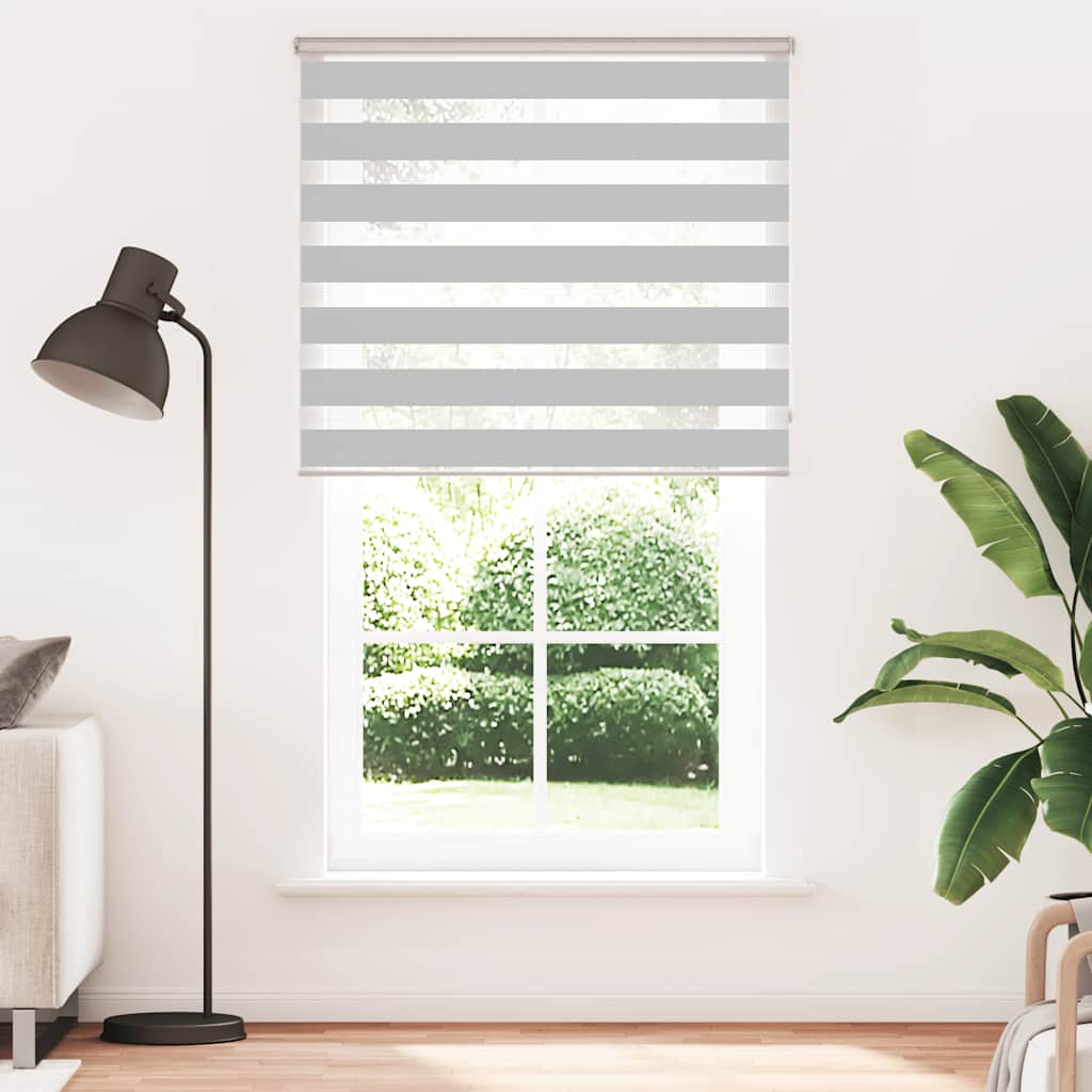 VidaXL Zebra-Rollo 125 x 200 cm, Stoffbreite 120,9 cm, hellgrau