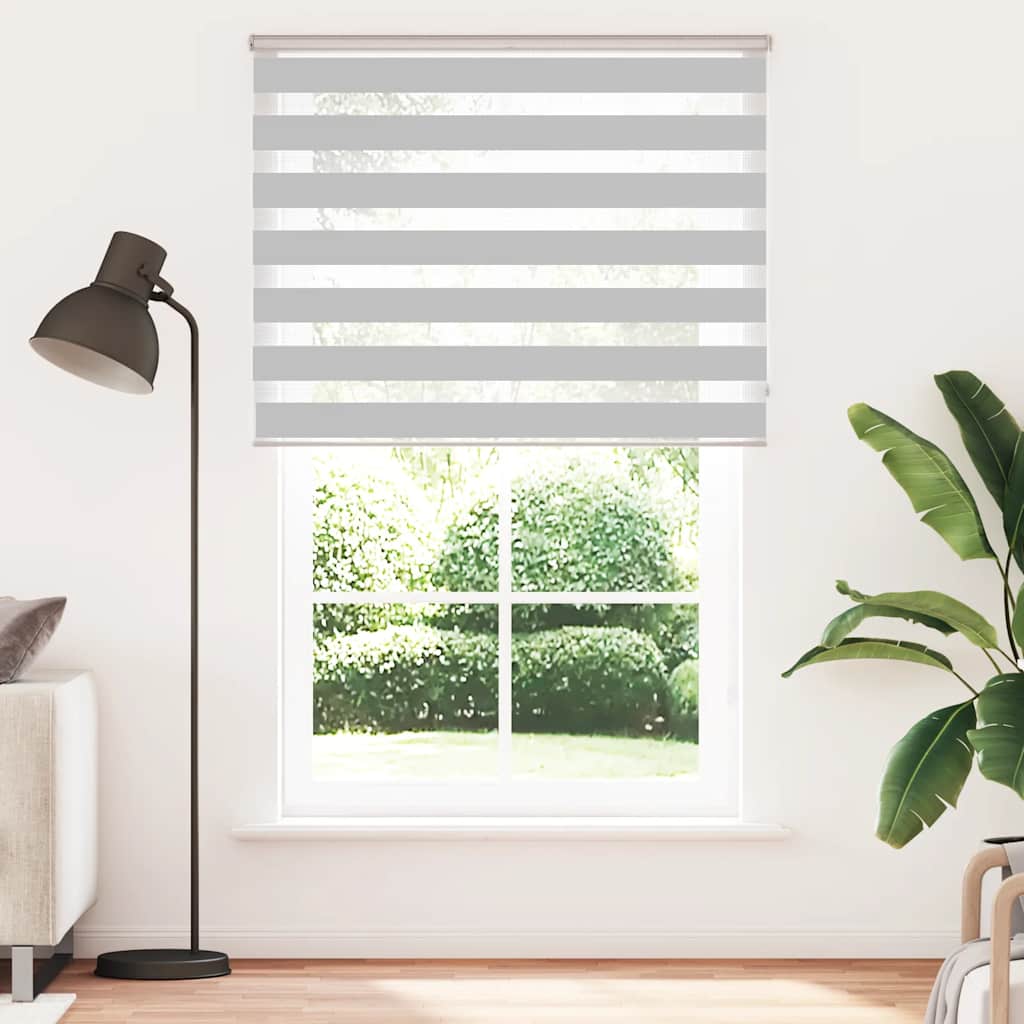 VidaXL Zebra-Rollo 145 x 200 cm, Stoffbreite 140,9 cm, hellgrau