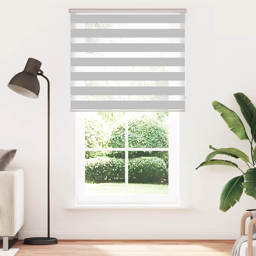 VidaXL Zebra-Rollo 125 x 230 cm, Stoffbreite 120,9 cm, hellgrau