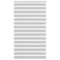Vidaxl zebra rolgordijn 130x230 cm stofbreedte 125,9 cm lichtgrijs
