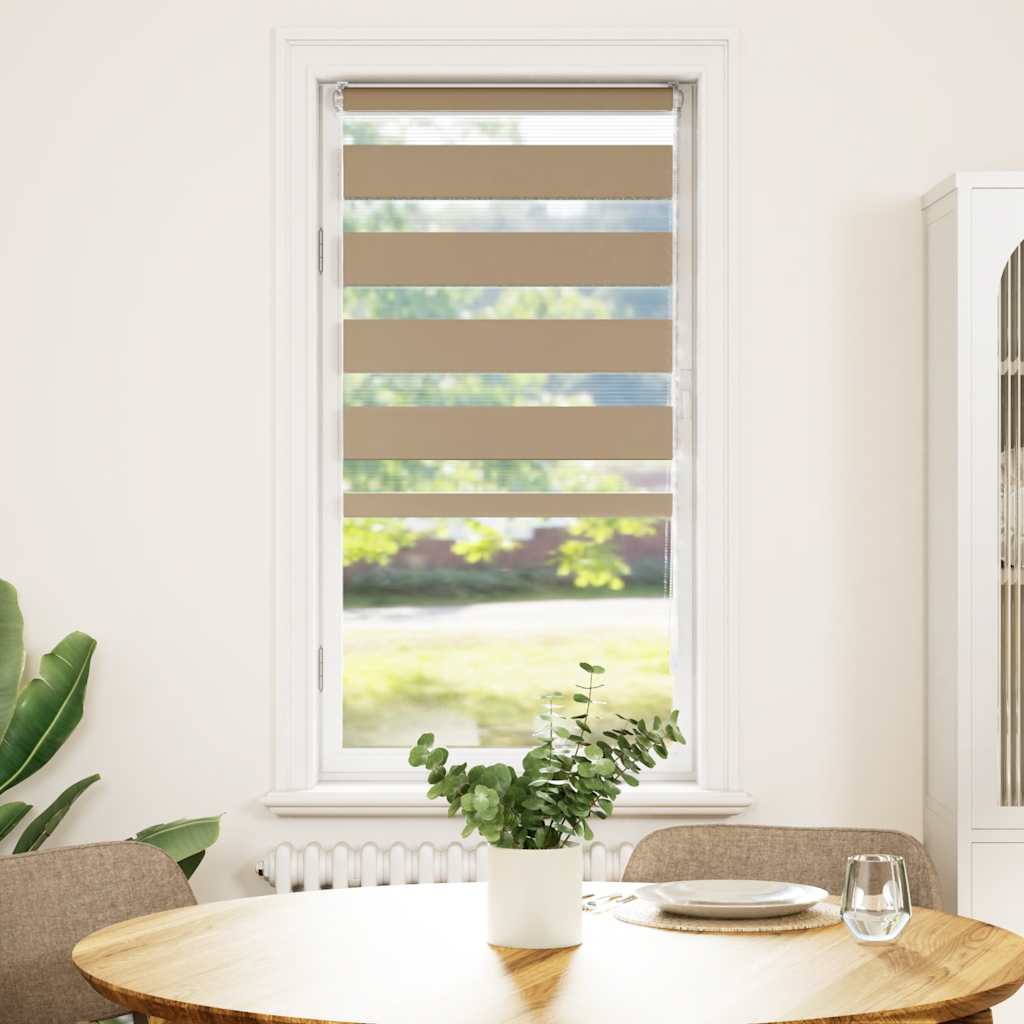 Vidaxl zebra blind 60x100 cm stofbreedte 55,9 cm polyester zandbruin