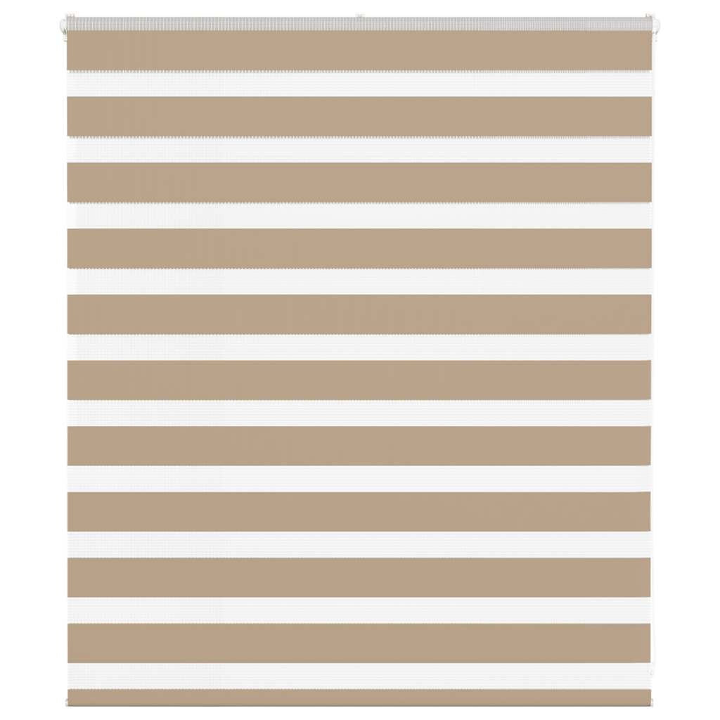 Vidaxl zebra blind 130x100 cm stofbreedte 125,9 cm polyester zandbruin