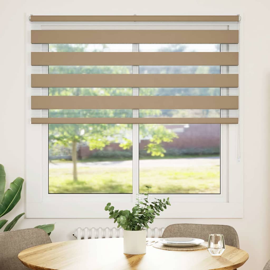Vidaxl zebra blind 150x100 cm stofbreedte 145,9 cm polyester zandbruin