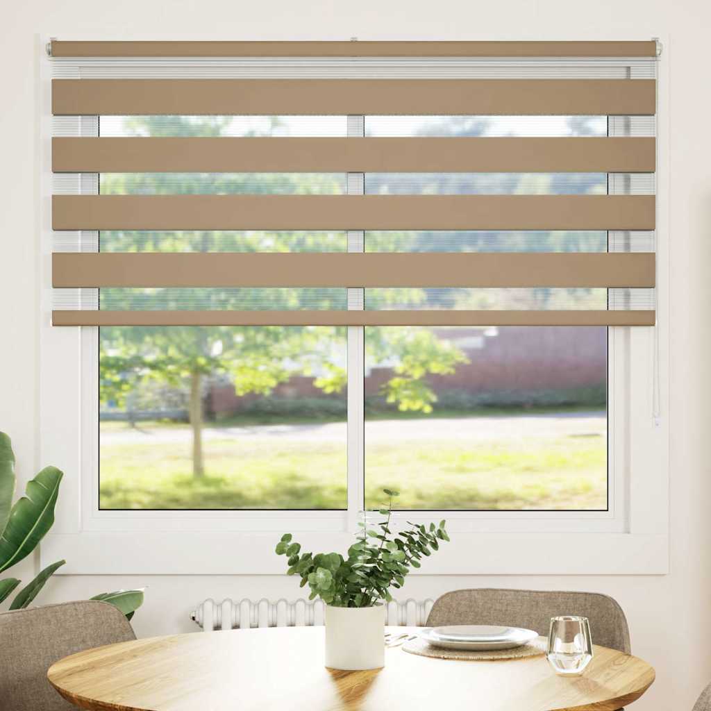 Vidaxl zebra blind 160x100 cm stofbreedte 155,9 cm polyester zandbruin