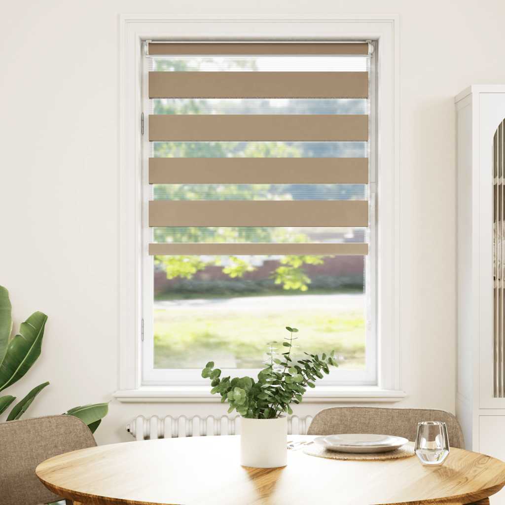 Vidaxl zebra blind 75x150 cm stofbreedte 70,9 cm polyester zandbruin
