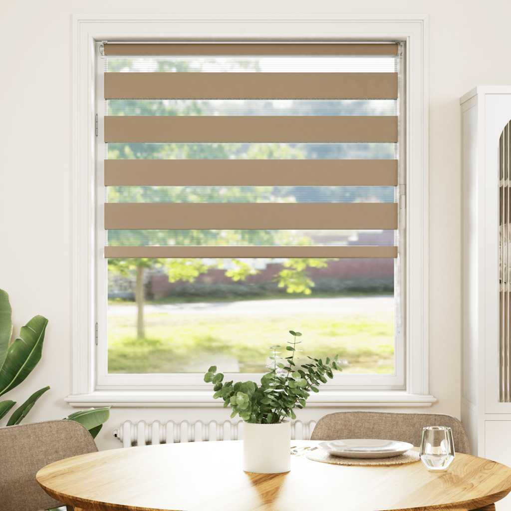 Vidaxl zebra blind 95x150 cm stofbreedte 90,9 cm polyester zandbruin