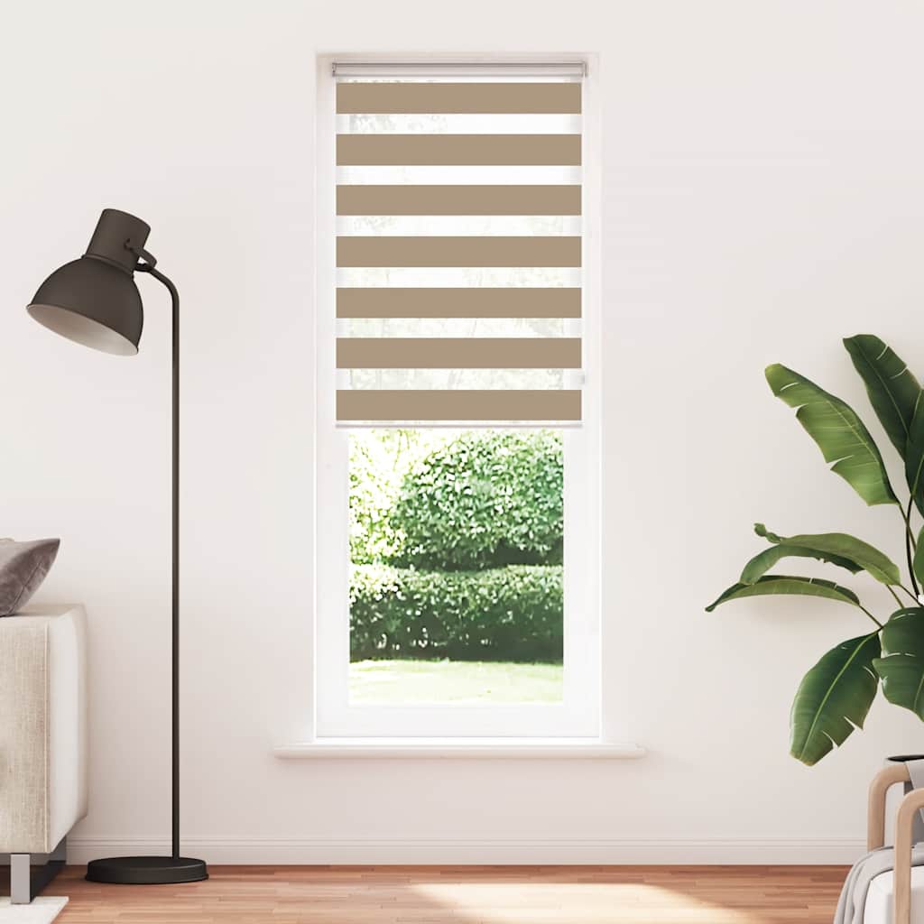 Vidaxl zebra blind 75x200 cm stofbreedte 70,9 cm polyester zandbruin
