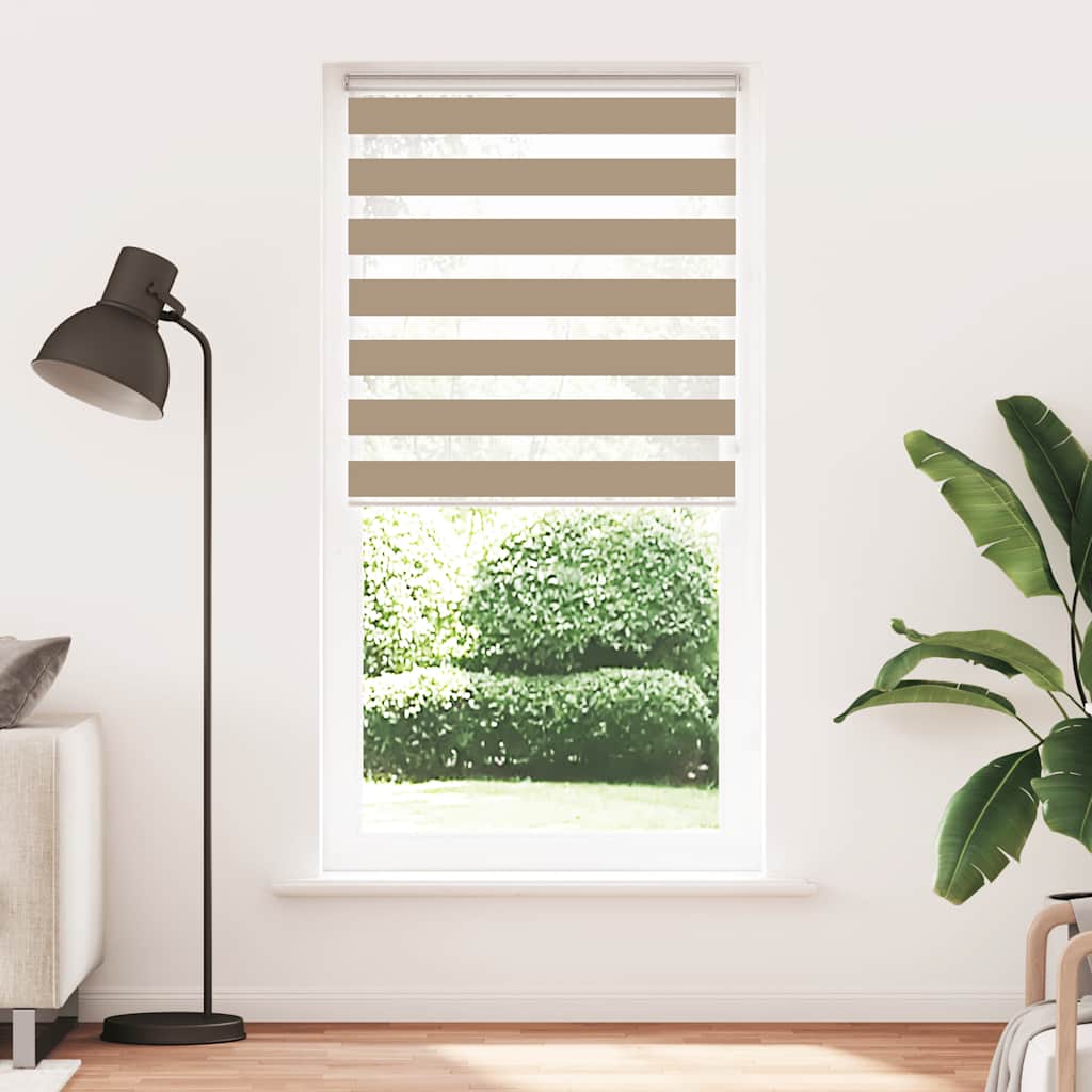 Vidaxl zebra blind 95x200 cm stofbreedte 90,9 cm polyester zandbruin