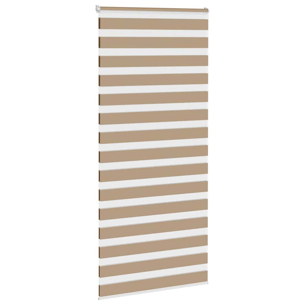 Vidaxl zebra blind 105x200 cm stofbreedte 100,9 cm polyester zandbruin