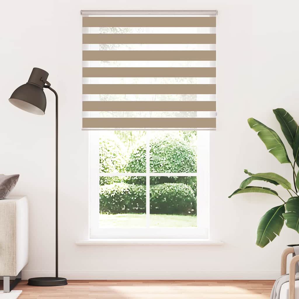 Vidaxl zebra blind 120x200 cm stofbreedte 115,9 cm polyester zandbruin
