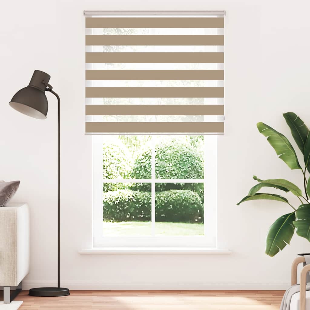 Vidaxl zebra blind 125x200 cm stofbreedte 120,9 cm polyester zandbruin