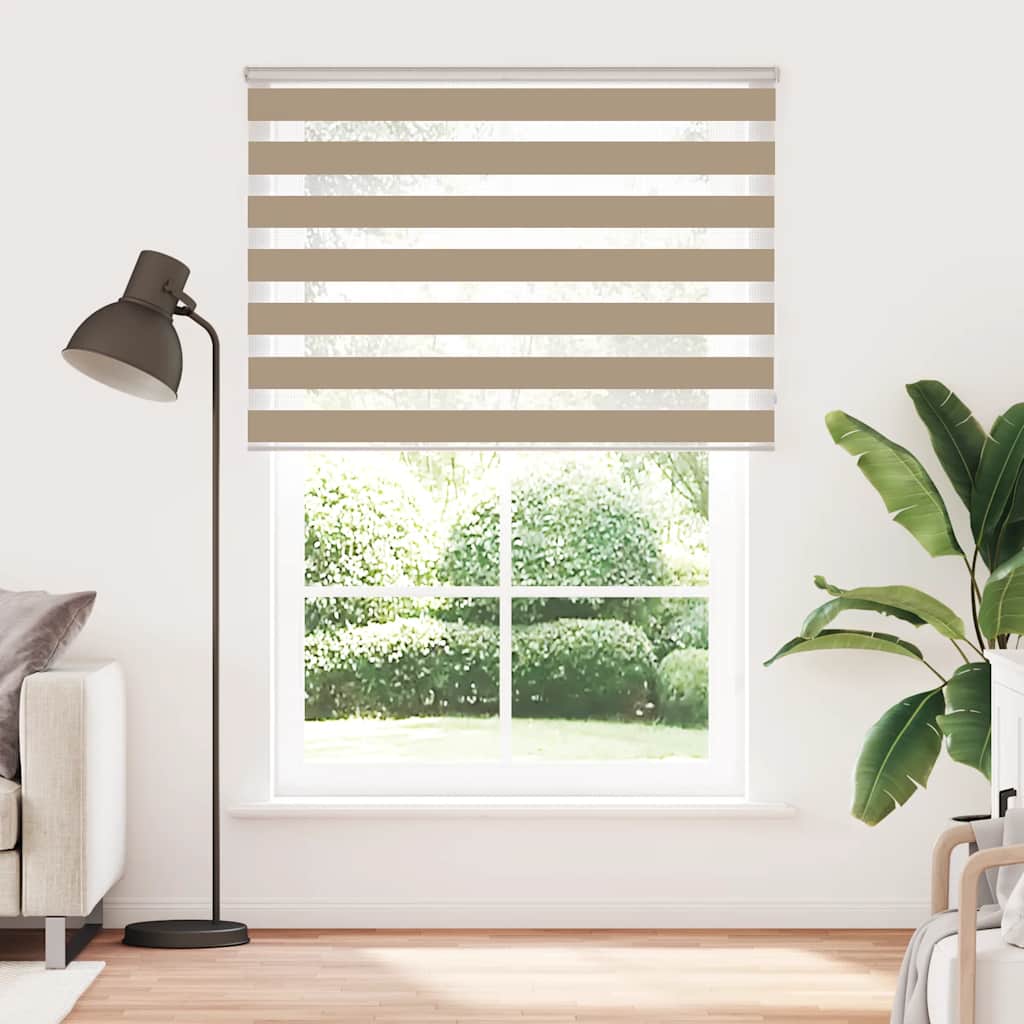 Vidaxl zebra blind 160x200 cm stofbreedte 155,9 cm polyester zandbruin