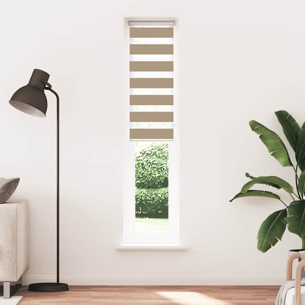 VidaXL Zebra-Rollo 50 x 230 cm, Stoffbreite 55,9 cm, Polyester, sandbraun