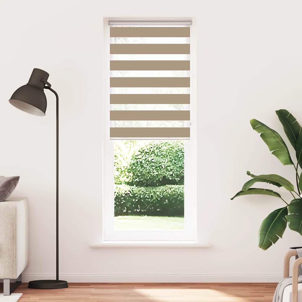 Vidaxl zebra blind 90x230 cm stofbreedte 85,9 cm polyester zandbruin