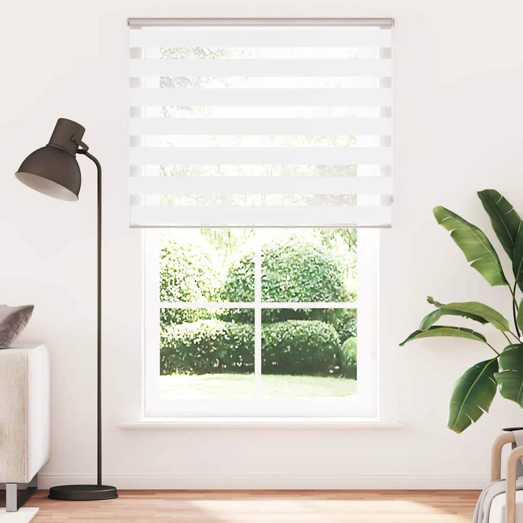 VidaXL Zebra-Rollo, 140 x 200 cm, Stoffbreite 135,9 cm, Polyester, weiß