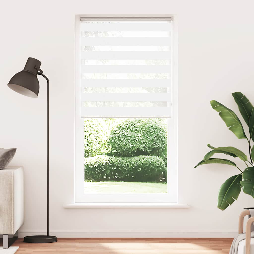 VidaXL Zebra-Rollo 105 x 230 cm, Stoffbreite 100,9 cm, Polyester, weiß