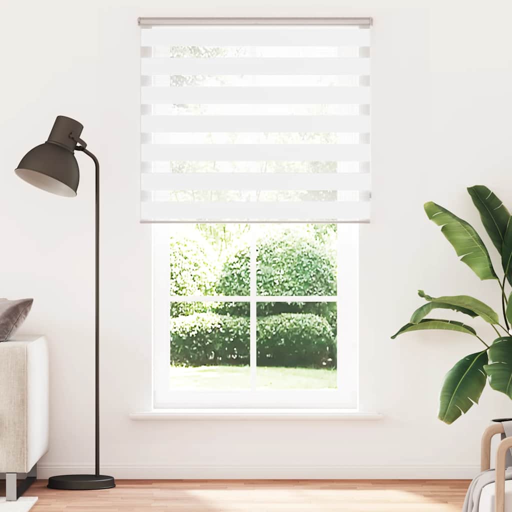 VidaXL Zebra-Rollo, 135 x 230 cm, Stoffbreite 130,9 cm, Polyester, weiß