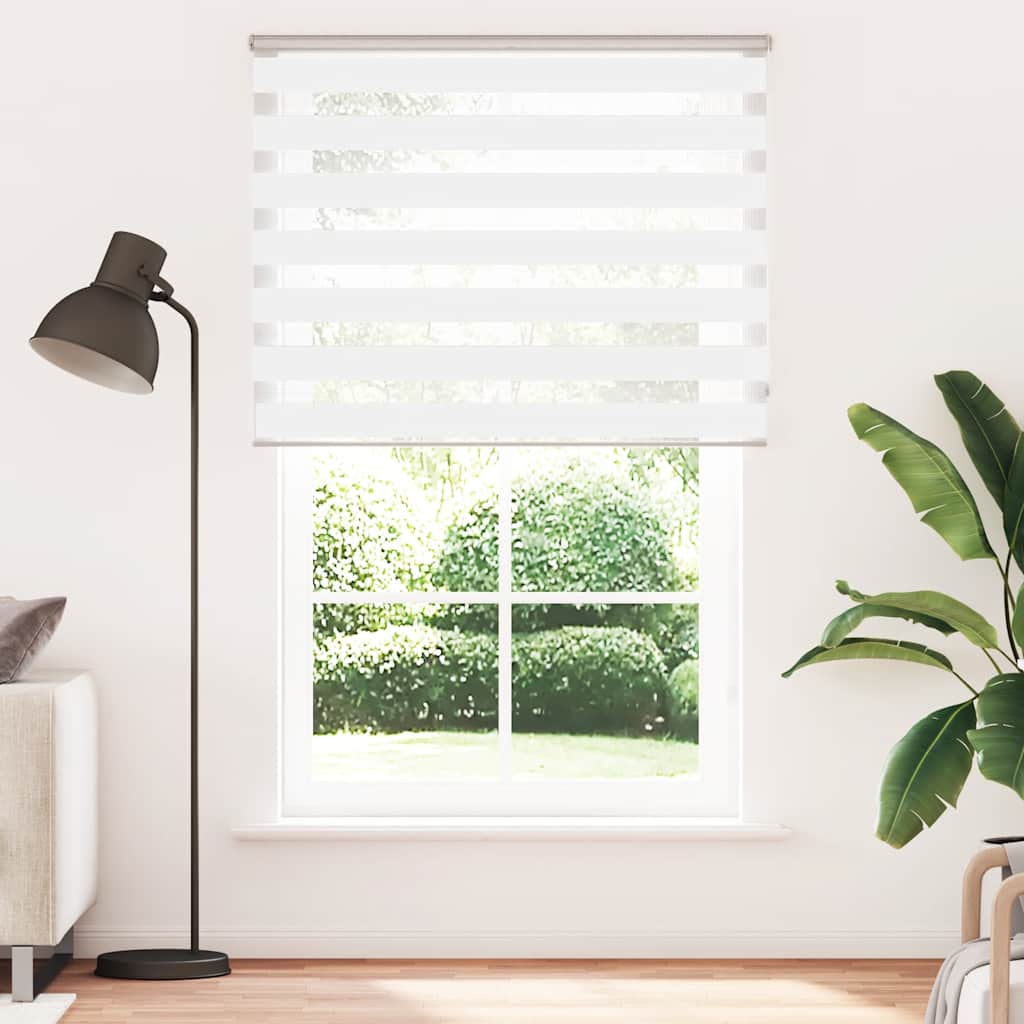 VidaXL Zebra-Rollo, 145 x 230 cm, Stoffbreite 140,9 cm, Polyester, weiß