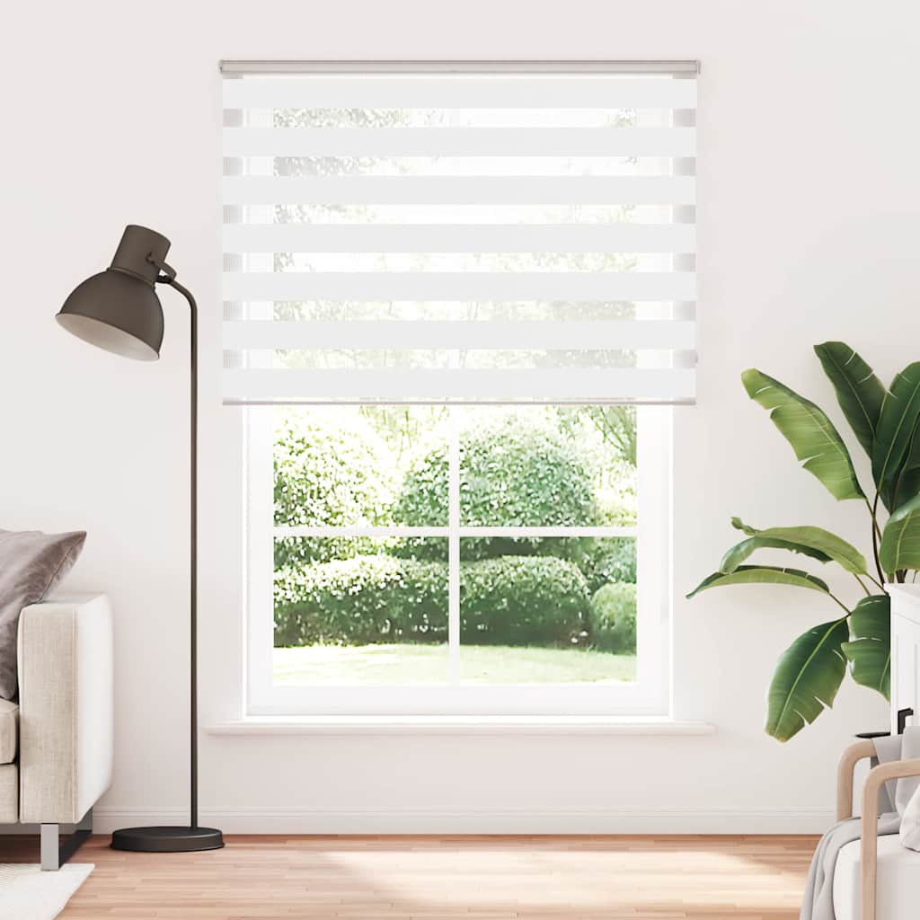 VidaXL Zebra-Rollo, 165 x 230 cm, Stoffbreite 160,9 cm, Polyester, weiß