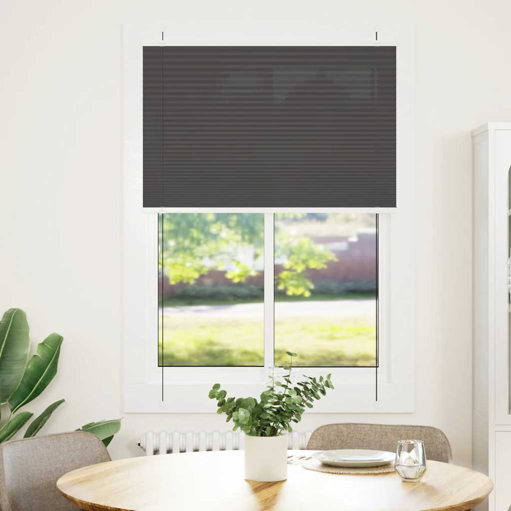 Vidaxl plissé rolgordijn 90x150 cm stofbreedte 89,4 cm polyester zwart