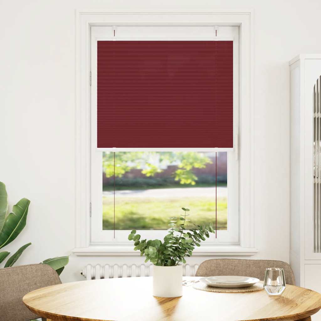 Vidaxl plissé rolgordijn 75x100 cm stofbreedte 74,4 cm bordeauxrood