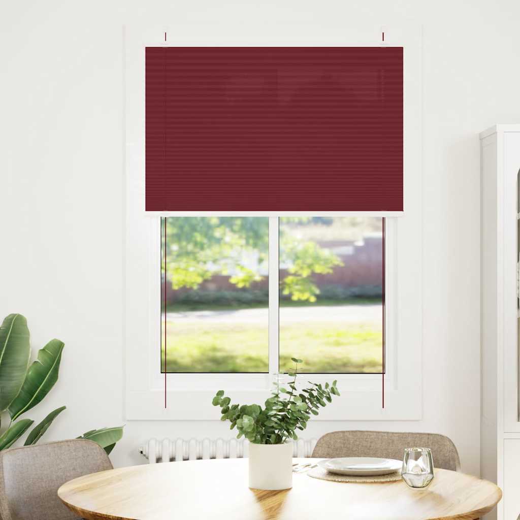 Vidaxl plissé rolgordijn 85x100 cm stofbreedte 84,4 cm bordeauxrood