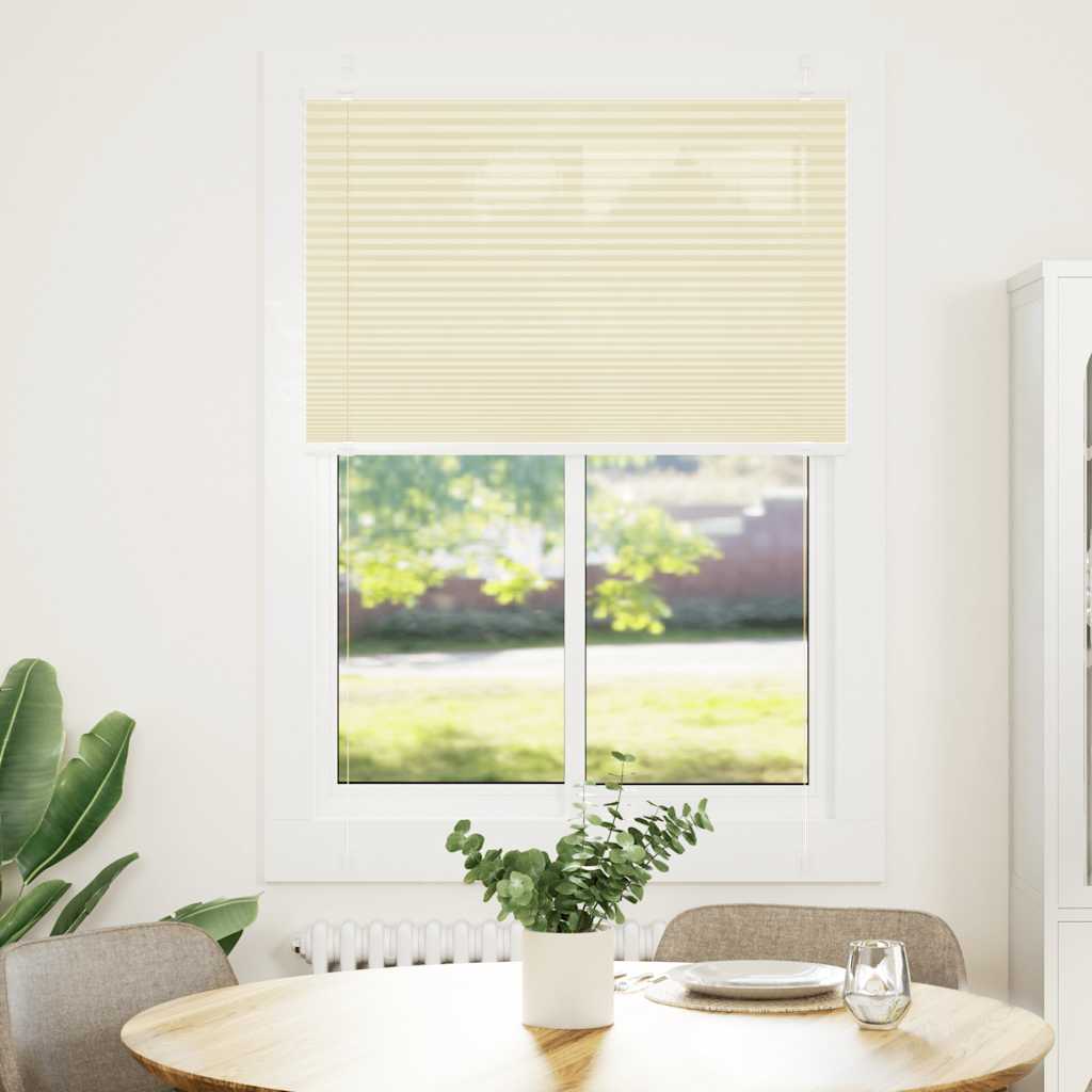 Vidaxl plissé rolgordijn 85x150 cm stofbreedte 84,4 cm polyester crème