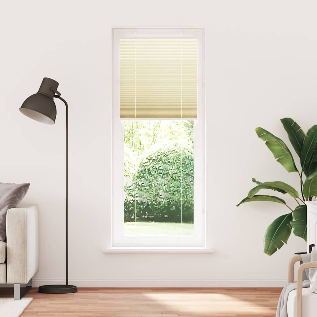 Vidaxl plissé rolgordijn 75x200 cm stofbreedte 74,4 cm polyester crème
