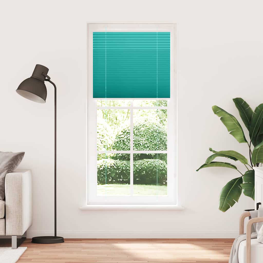 Vidaxl plissé rolgordijn 90x200 cm stofbreedte 89,4 cm petrol groen