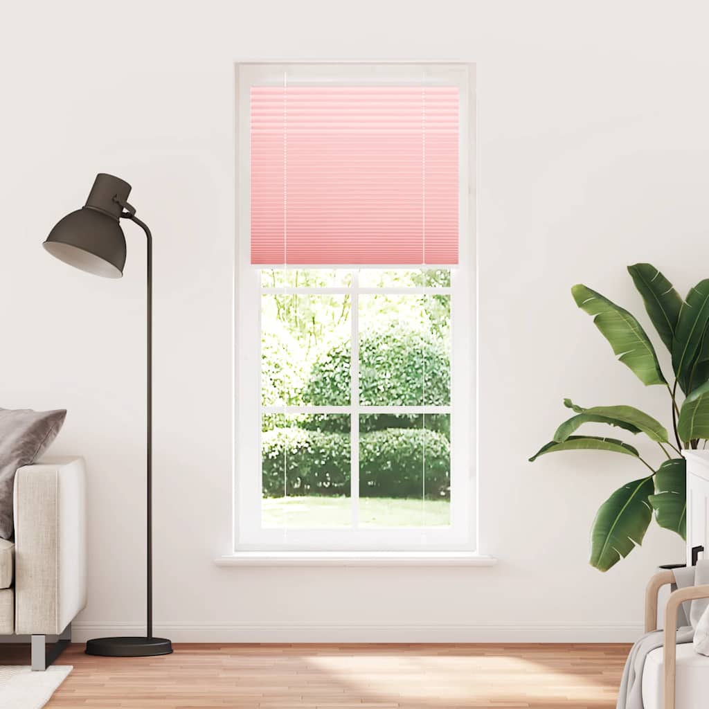 Vidaxl plissé rolgordijn 85x200 cm stofbreedte 84,4 cm polyester roze