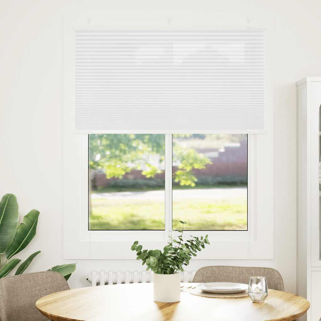 Vidaxl plissé rolgordijn 110x150 cm stofbreedte 109,4cm polyester wit