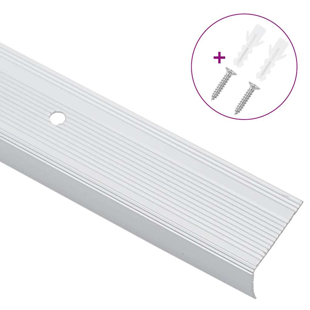 Vidaxl trapprofielen 30 pcs zilver 67 x 3 x 2 cm aluminium