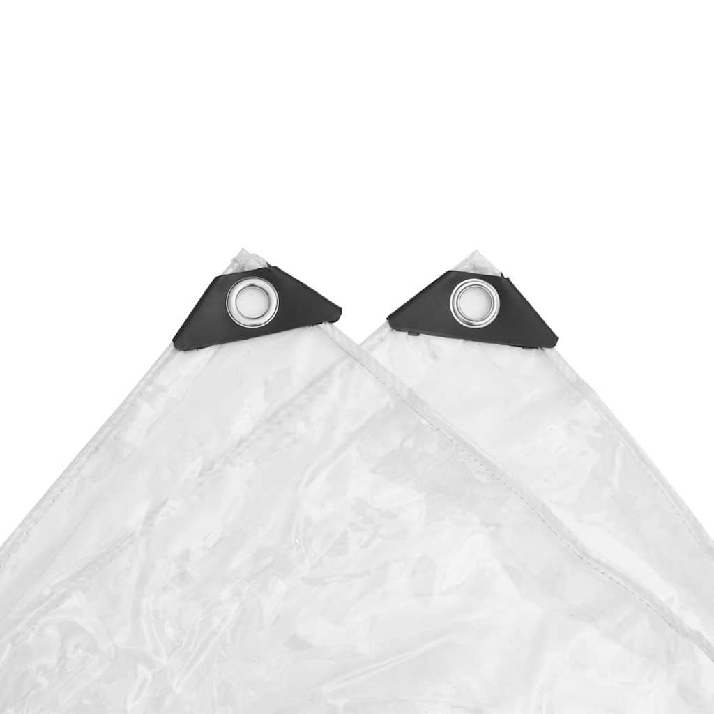 Vidaxl doorzichtig zeildoek met zeilringen 2x10 m pvc