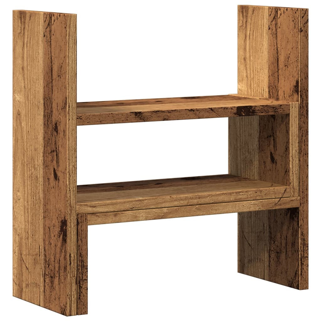 VidaXL Schreibtisch-Organizer 40x17x41 cm, Holzoptik, Farbe Antikholz