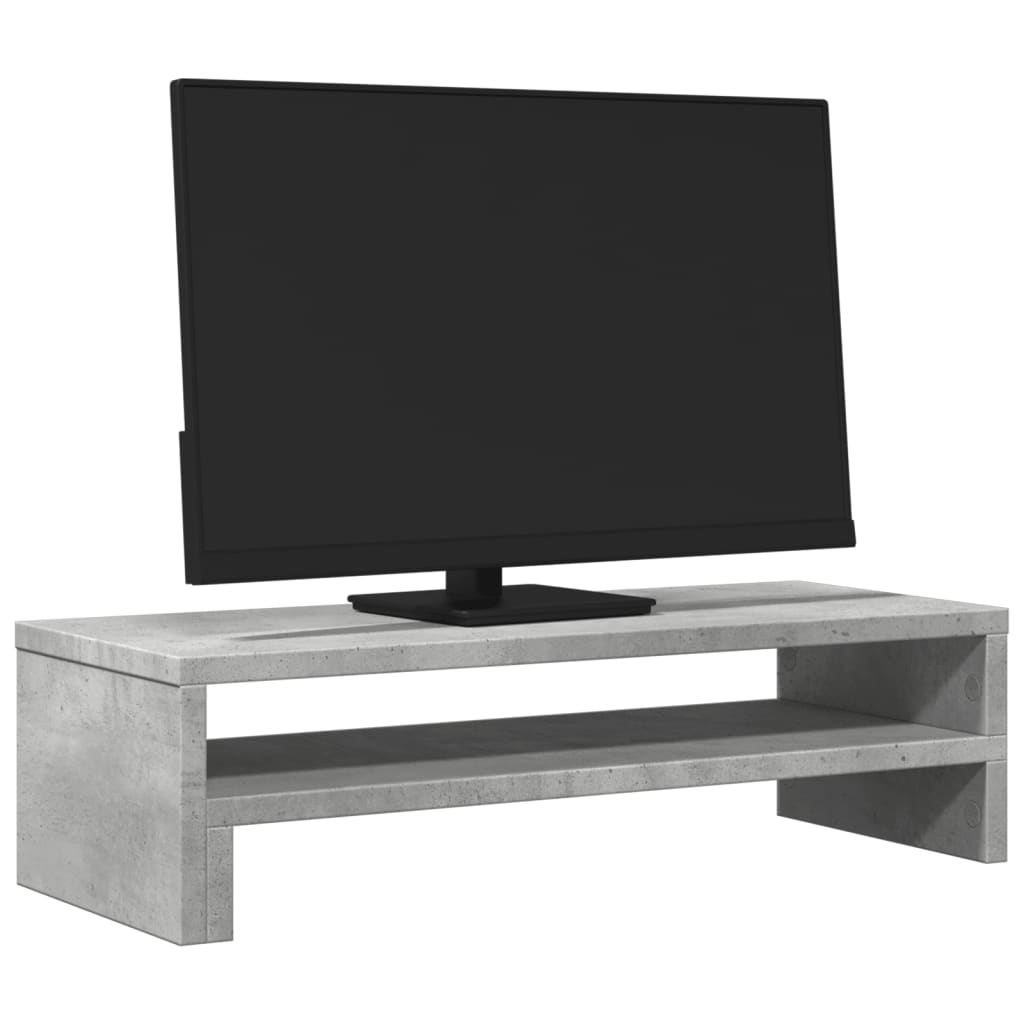VidaXL Monitorständer 54 x 22 x 15 cm, Holzoptik, Betongrau