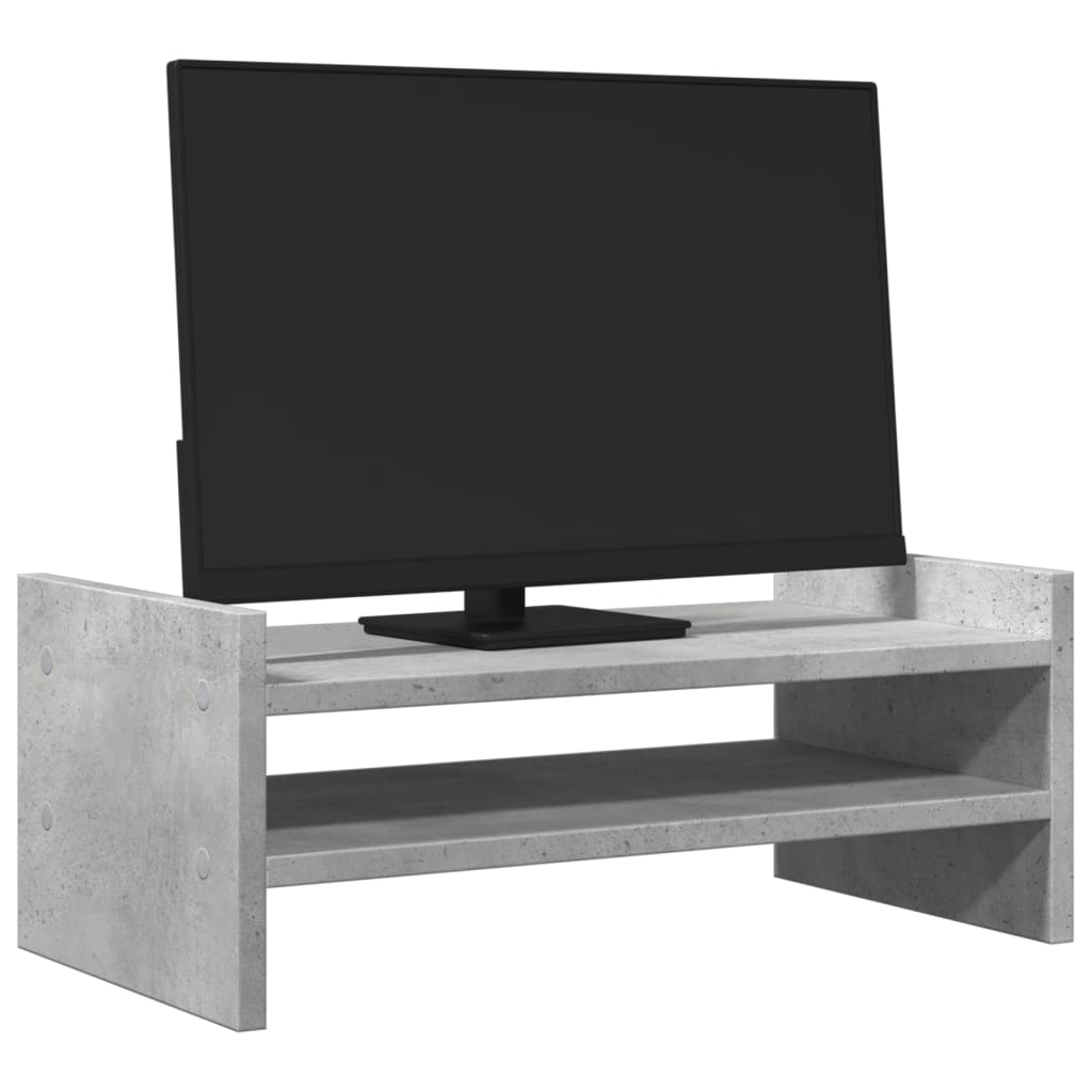 VidaXL Monitorständer 50x27x20 cm, Holzoptik, Betongrau